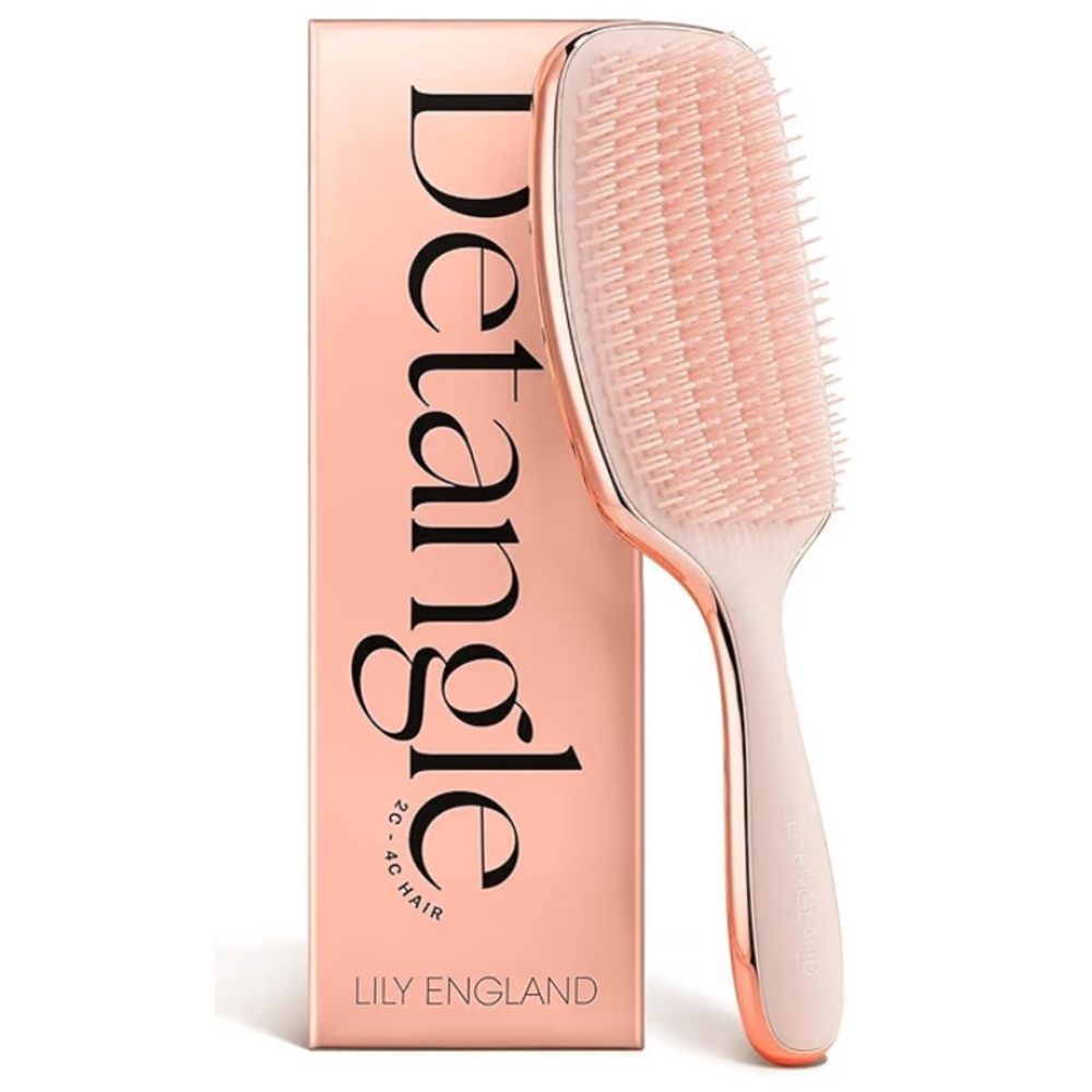 NEW Lily England rose gold detangling  Brush for Curly hair w Flexible Bristles